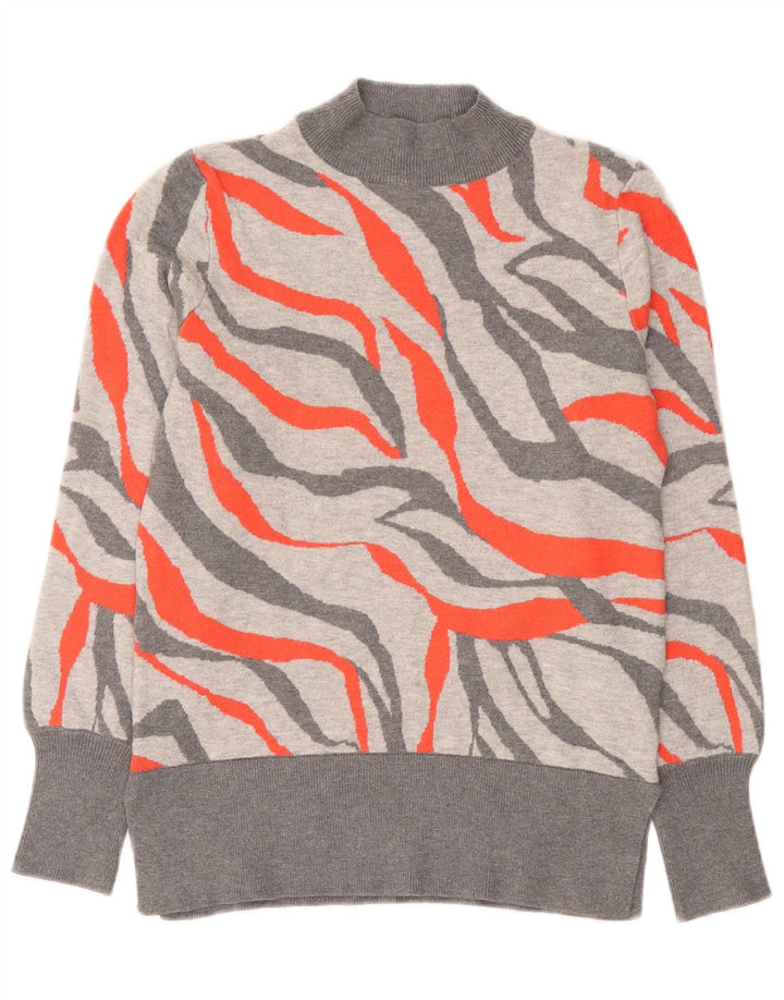 Maglione maglione a collo alto da donna Marks & Spencer UK 10 piccolo grigio