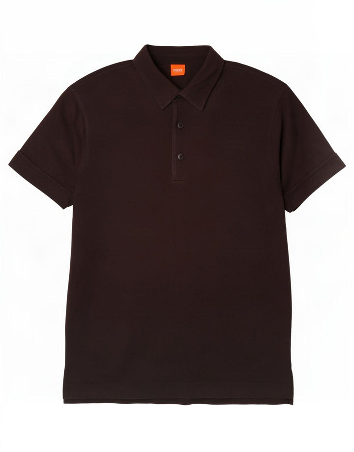 Polo da uomo Hugo Boss grande in cotone nero