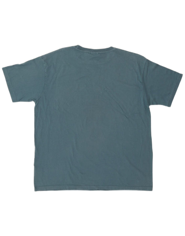 WEIRD FISH T-shirt grafica da uomo Top XL in cotone blu