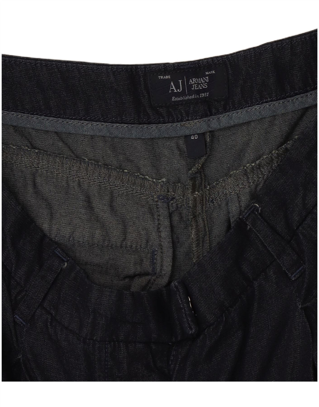 Jeans dritti da donna Armani IT 40 piccoli W30 L25 blu navy