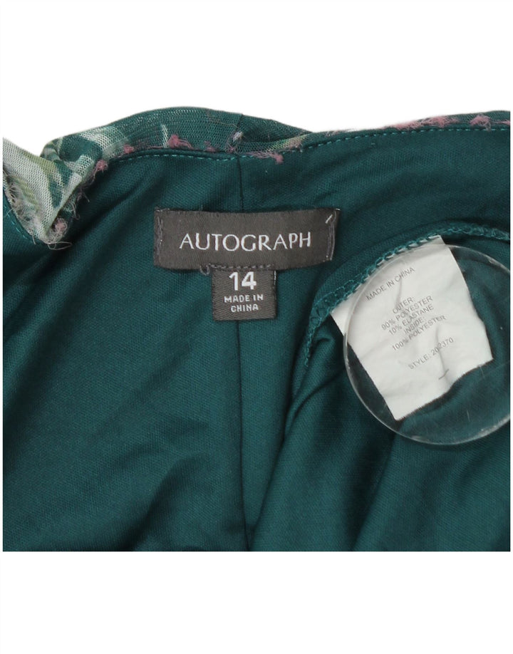 Marks & Spencer Camicetta a maniche corte autografata da donna UK 14 Large Verde