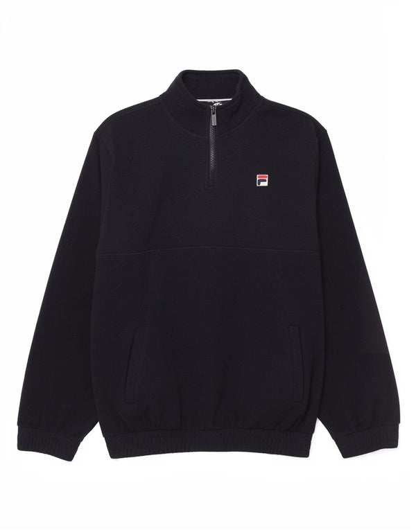 Maglione in pile Fila da uomo con zip e collo medio blu navy