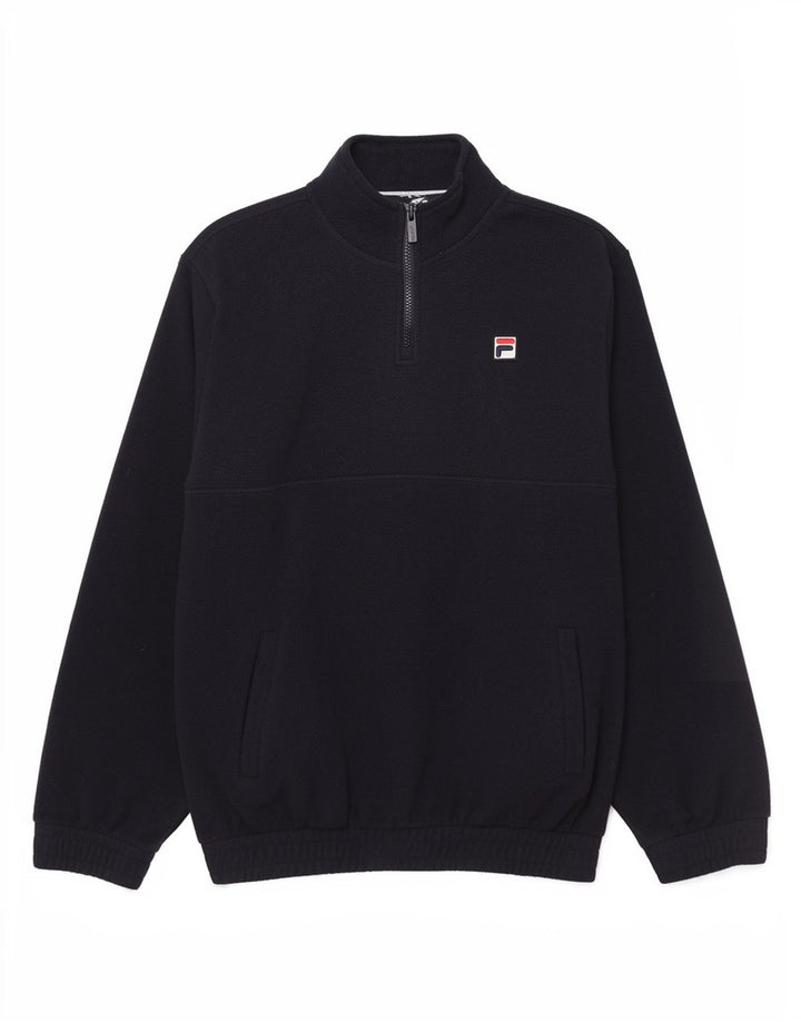 Maglione in pile Fila da uomo con zip e collo medio blu navy
