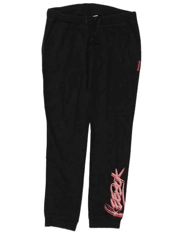 Pantaloni da tuta con grafica Reebok da donna Joggers UK 12/14 Medium Nero