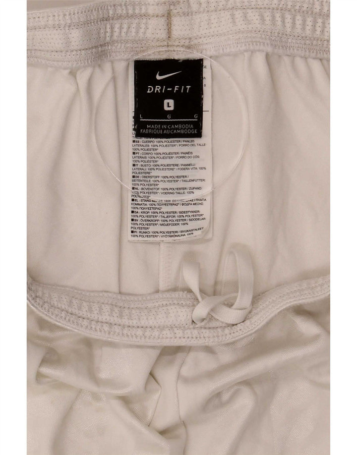 Pantaloncini sportivi Nike Dri Fit da uomo, grandi, in poliestere a righe bianche