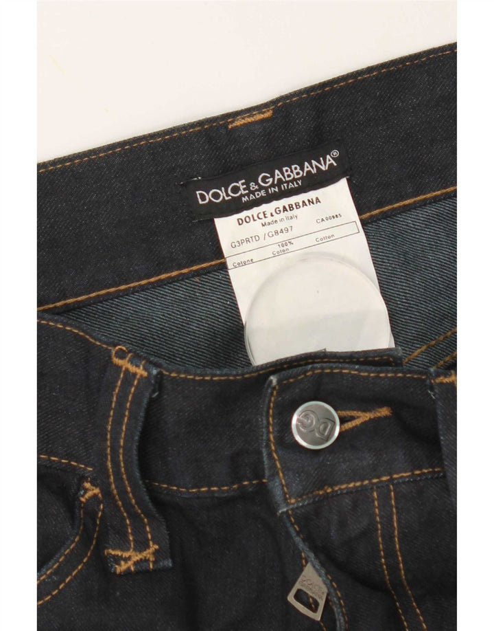 Jeans dritti da donna Dolce & Gabbana IT 44 medio W28 L29 cotone blu navy