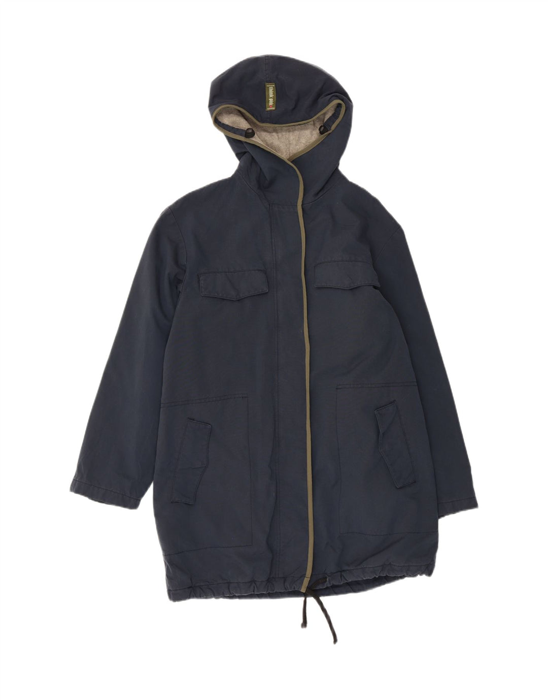 Giacca parka con cappuccio da donna Think Pink UK 14 cotone medio blu navy