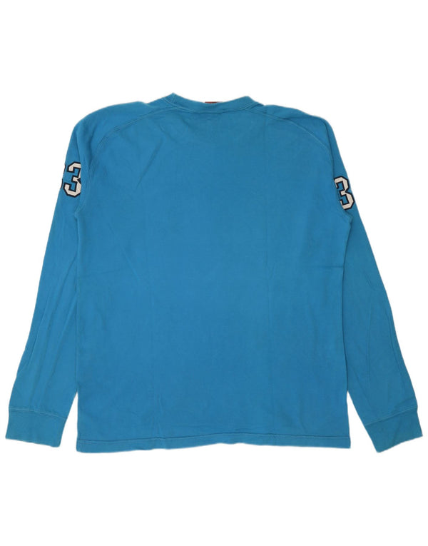 Levi's Top grafico da uomo a maniche lunghe in cotone color block blu grande