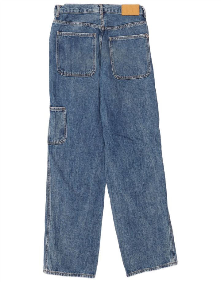 Jeans dritti cargo da uomo Zara EU 38 piccoli W30 L33 blu navy