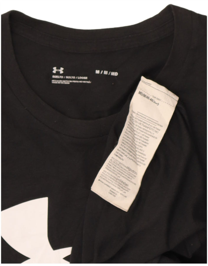 T-shirt grafica da uomo Under Armour Top in cotone nero medio