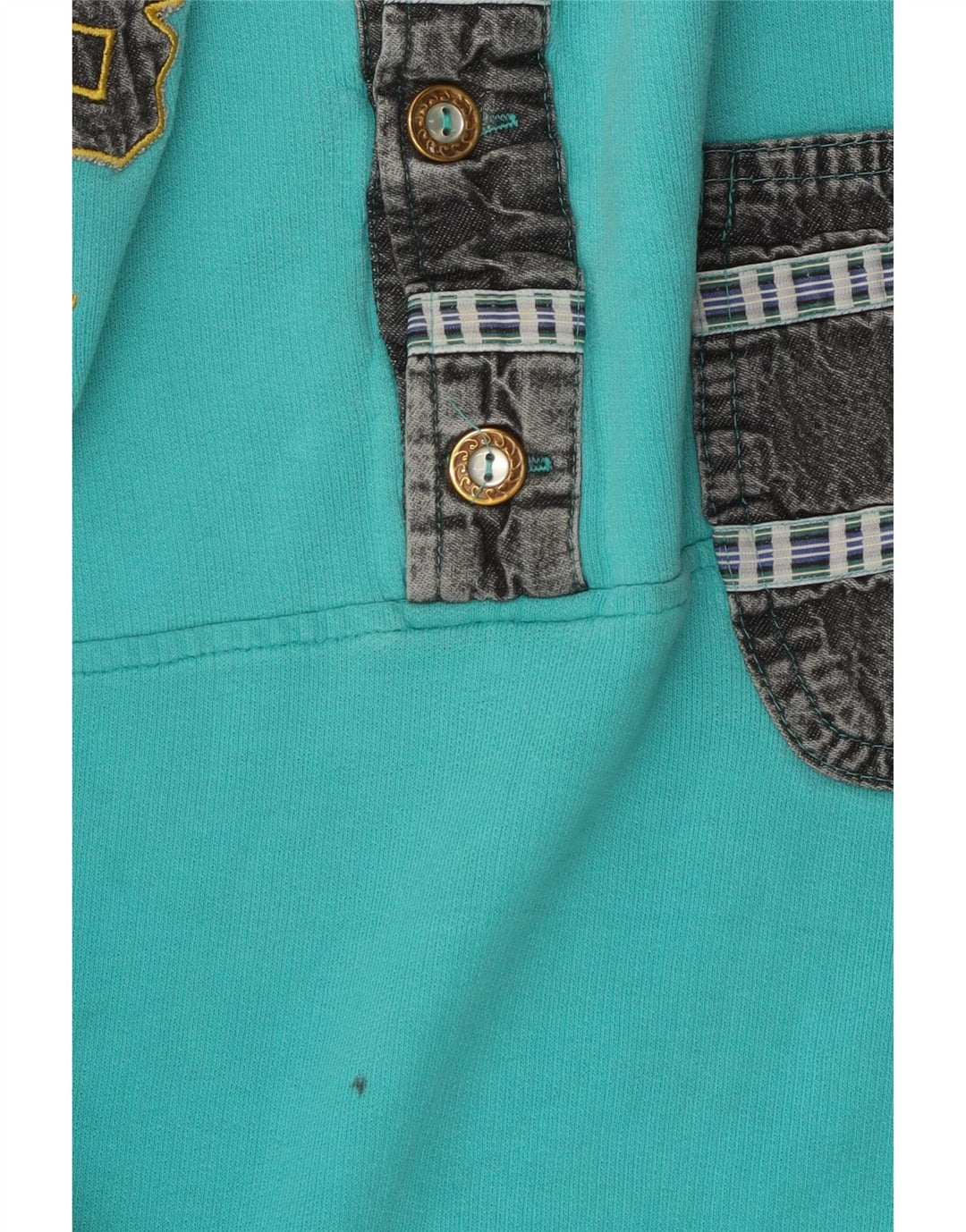 Felpa grafica da uomo vintage maglione grande color turchese