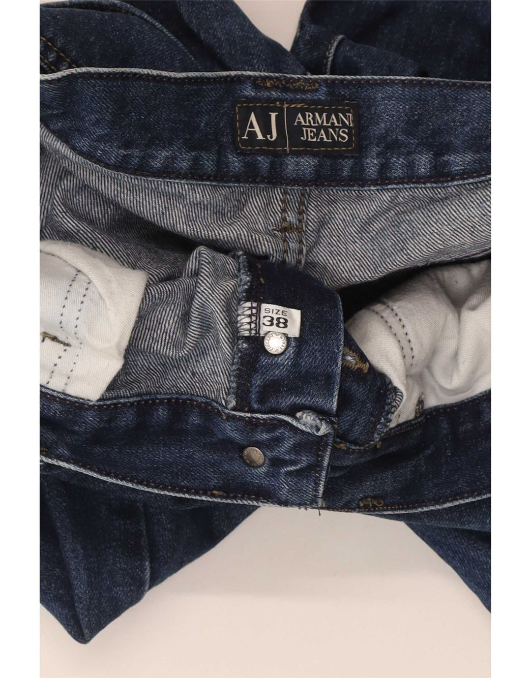 Jeans dritti da uomo Armani W38 L34 cotone blu navy