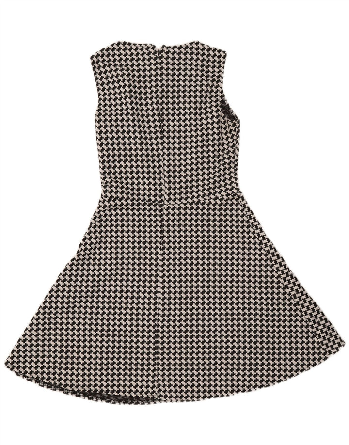 CHAPS Womens Abstract Pattern Sleeveless A-Line Dress US 4 Small Black