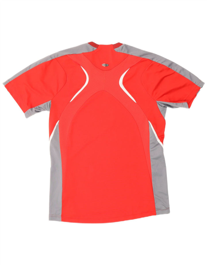 T-shirt ADIDAS da uomo Climalite Top in poliestere color block rosso medio