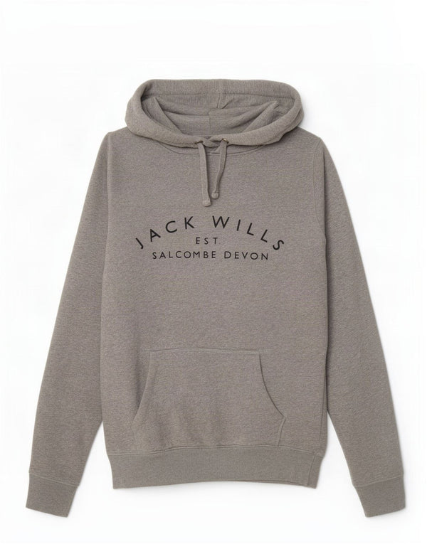 Maglione con cappuccio oversize grafico da donna Jack Wills UK 6 XS cotone grigio