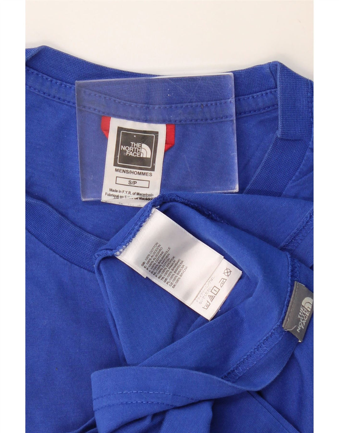 THE NORTH FACE Top grafico da uomo a maniche lunghe in cotone blu piccolo