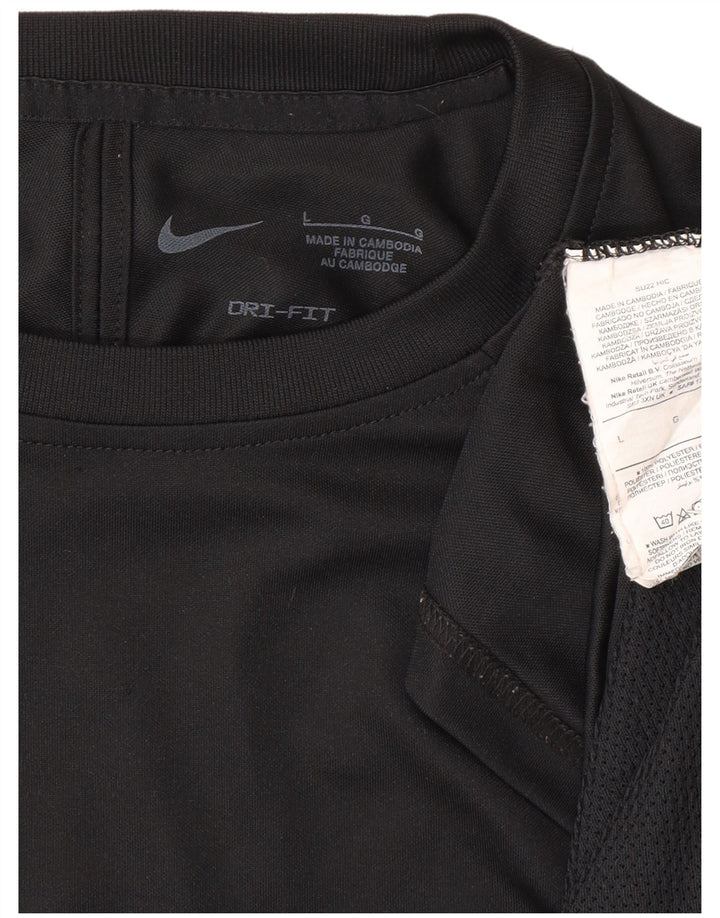 T-shirt Nike Dri Fit da uomo, grande, in poliestere color block nero