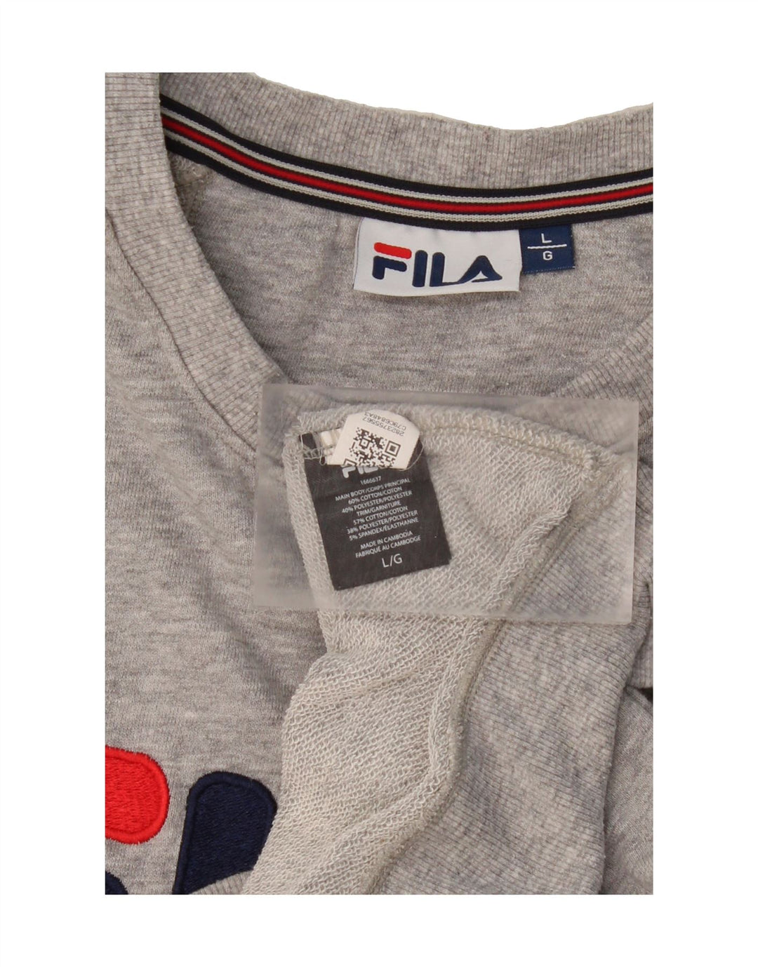 FILA Mens Graphic Sweatshirt Jumper Large Grey Polyester Vintage Fila and Second-Hand Fila from Messina Hembry 