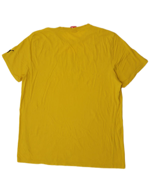 Puma Uomo BVB Dortmund T-shirt grafica Top 2XL Cotone giallo