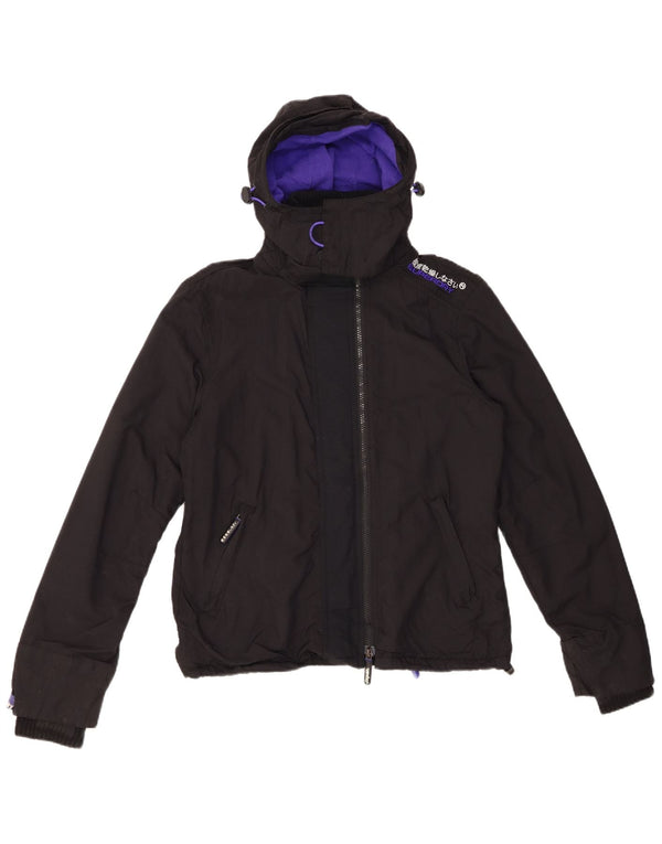 Giacca a vento grafica da donna SUPERDRY Windcheater UK 14 media nera