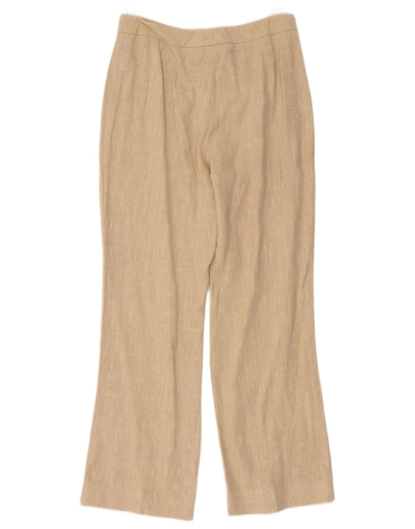 Pantaloni casual dritti a vita alta da donna Sasha UK 12 Medium W30 L27 Beige