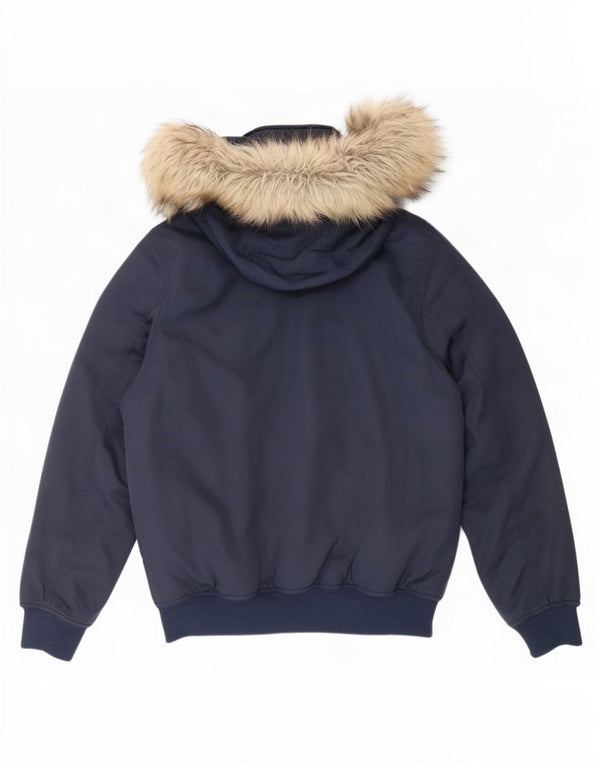 Giacca imbottita con cappuccio da uomo Tommy Hilfiger UK 34 XS poliestere blu navy