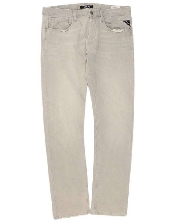 Jeans dritti da uomo Replay W34 L36 cotone grigio