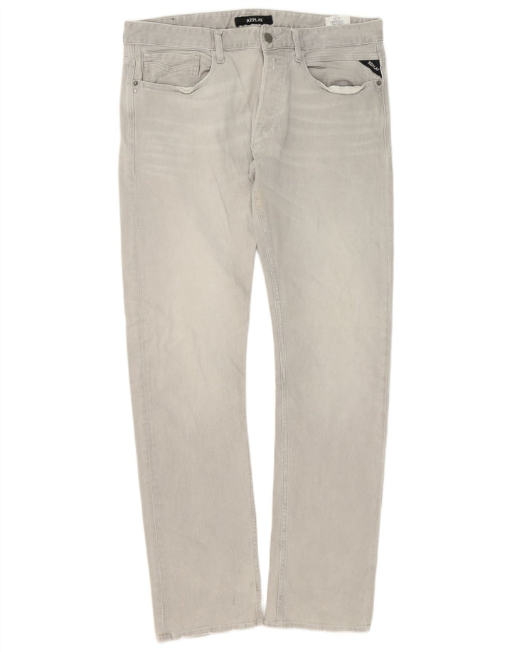 Jeans dritti da uomo Replay W34 L36 cotone grigio