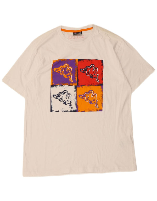 T-shirt grafica da donna Kappa Top UK 18 XL cotone bianco