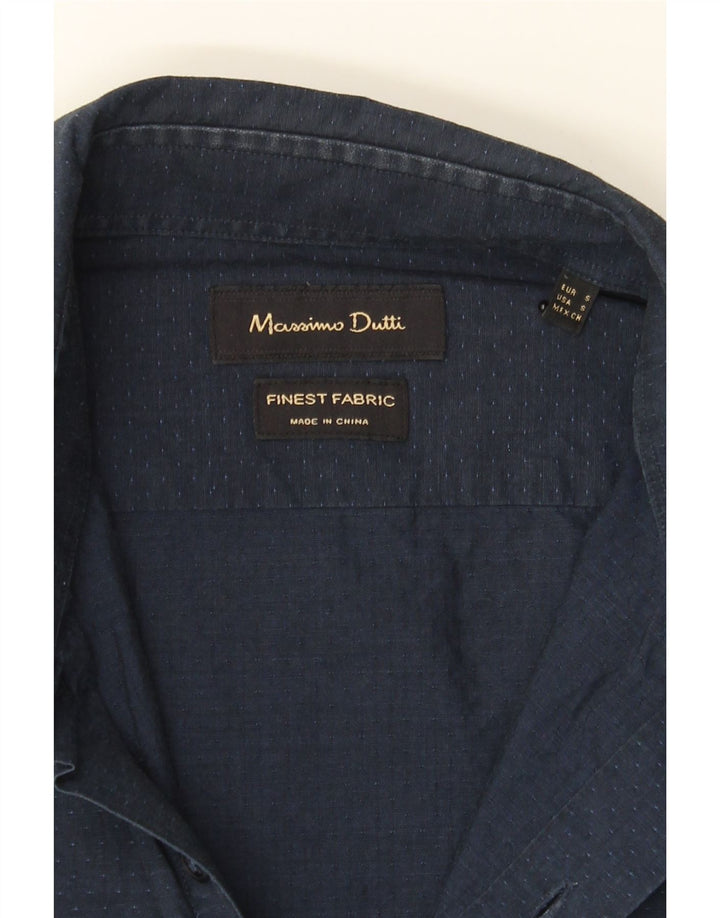 MASSIMO DUTTI Mens Shirt Small Navy Blue Spotted Vintage Massimo Dutti and Second-Hand Massimo Dutti from Messina Hembry 