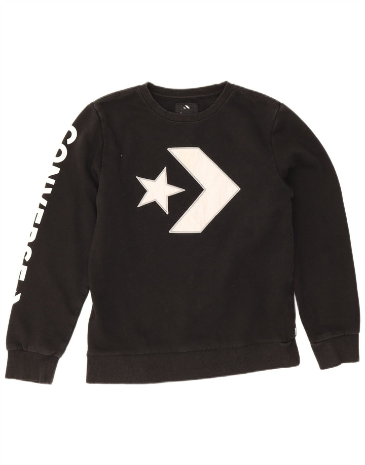 Felpa con grafica Converse per ragazzi 13-14 anni XL Nera