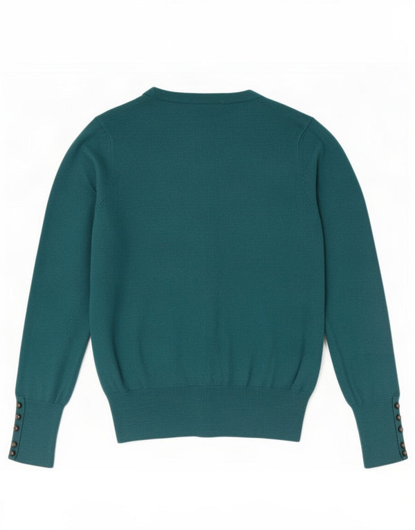 Maglione cardigan da donna Marks & Spencer UK 16 grande viscosa verde