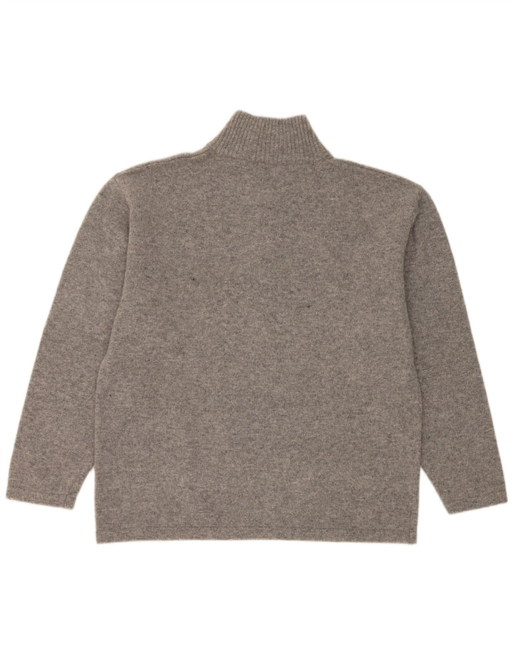 Maglione Kappa da uomo con zip e collo 2XL in lana vergine screziata grigia