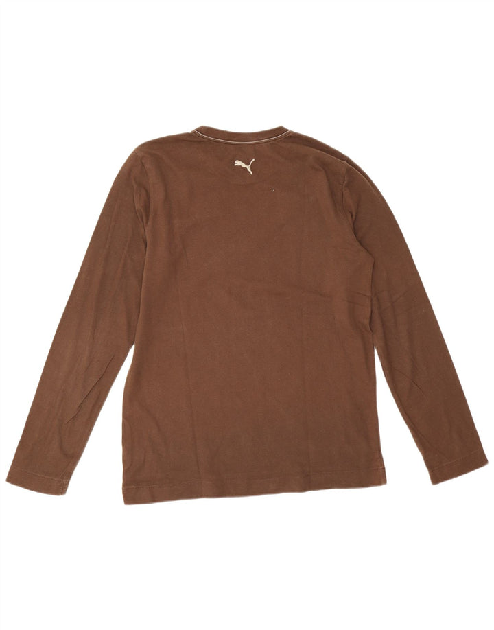 Maglia Puma da uomo a maniche lunghe in cotone marrone medio