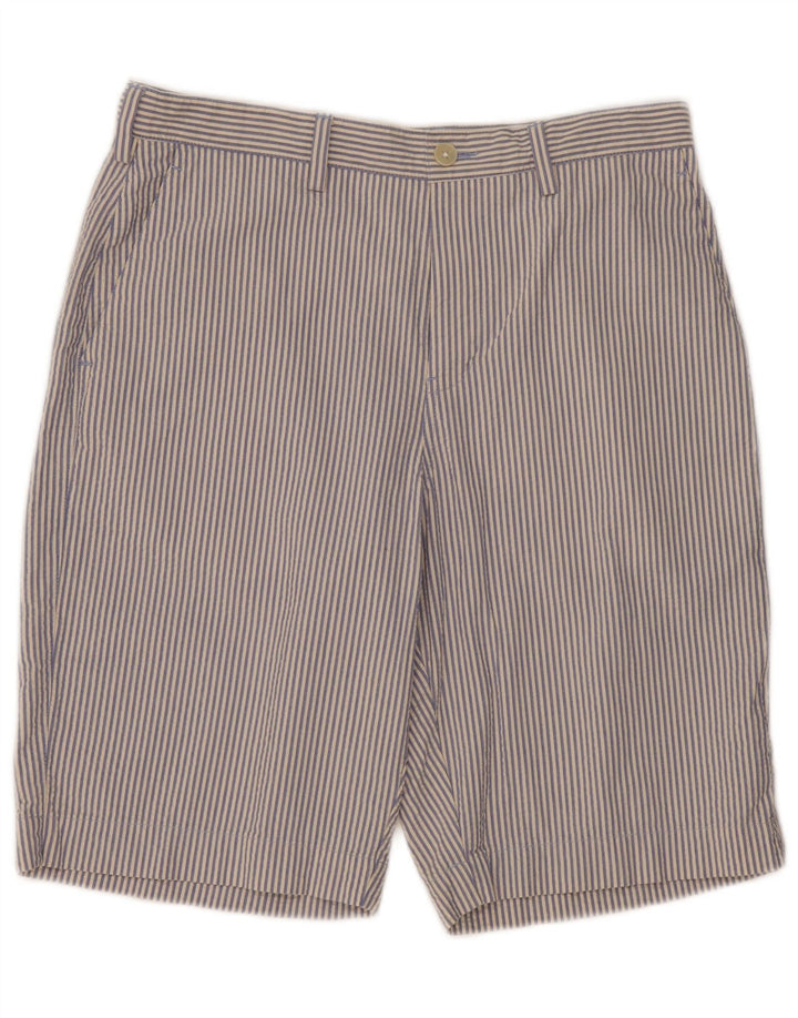 Pantaloncini chino da uomo Marks & Spencer W32 cotone gessato blu medio