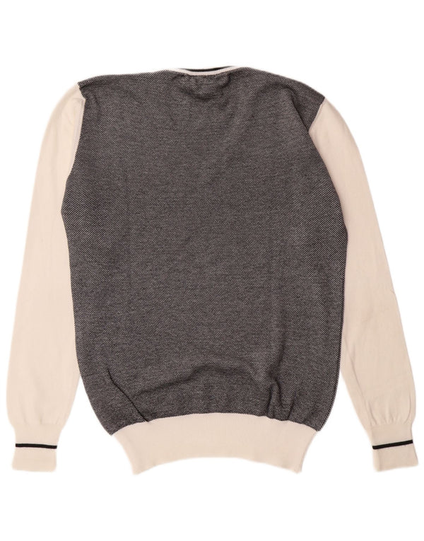 Maglione da uomo con scollo a V Fred Perry, grande, color block nero