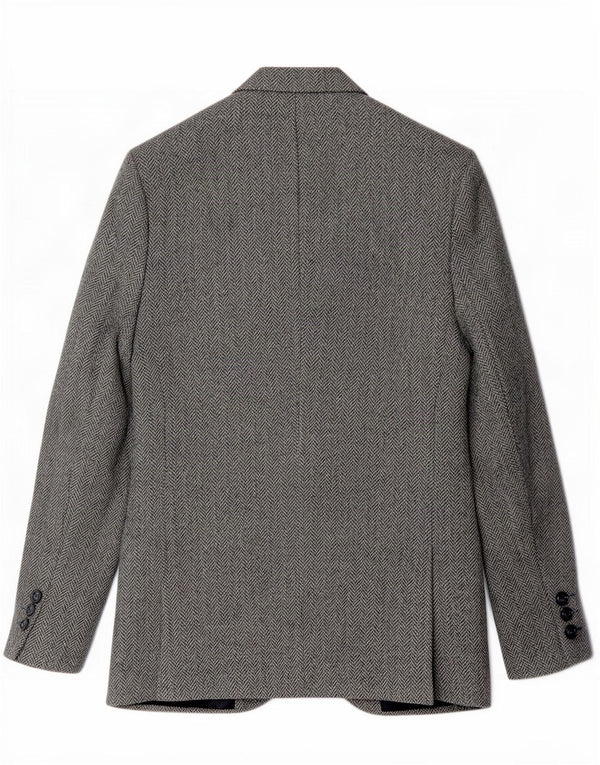 Giacca blazer da uomo in tweed Harris Charles Barker UK 40 grande spina di pesce blu