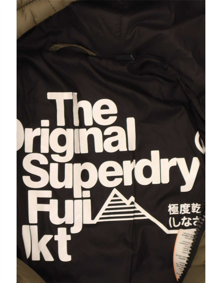 Giacca imbottita con cappuccio da donna Superdry UK 10 Small Khaki Nylon