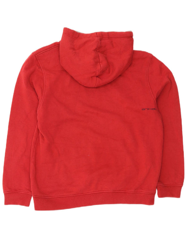 Maglione con cappuccio grafico da uomo con animali, grande cotone rosso