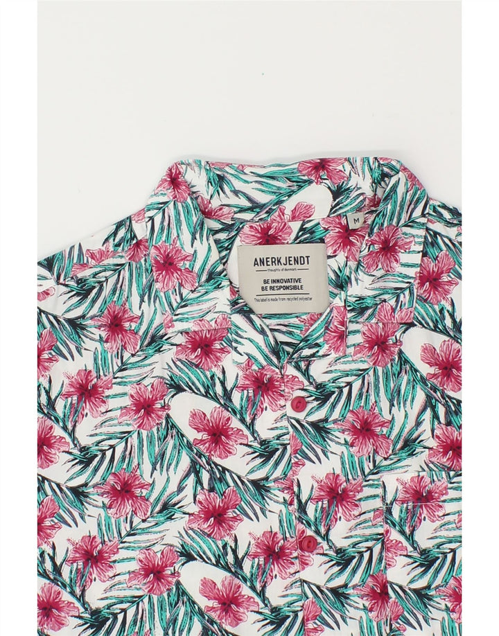 ANERKJENDT Mens Short Sleeve Shirt Medium Multicoloured Floral Cotton Vintage Anerkjendt and Second-Hand Anerkjendt from Messina Hembry 