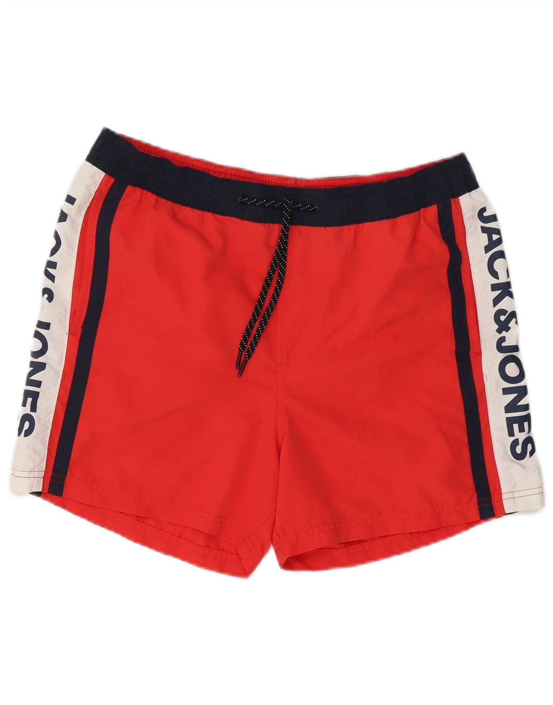 Pantaloncini da bagno grafici da uomo Jack & Jones Poliestere color block rosso medio