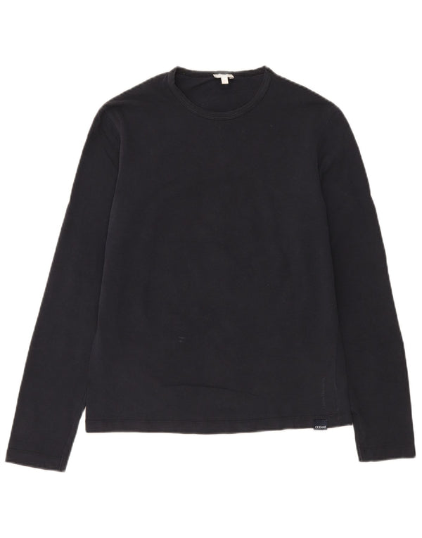 Calvin Klein Jeans Top da uomo a maniche lunghe blu navy medio