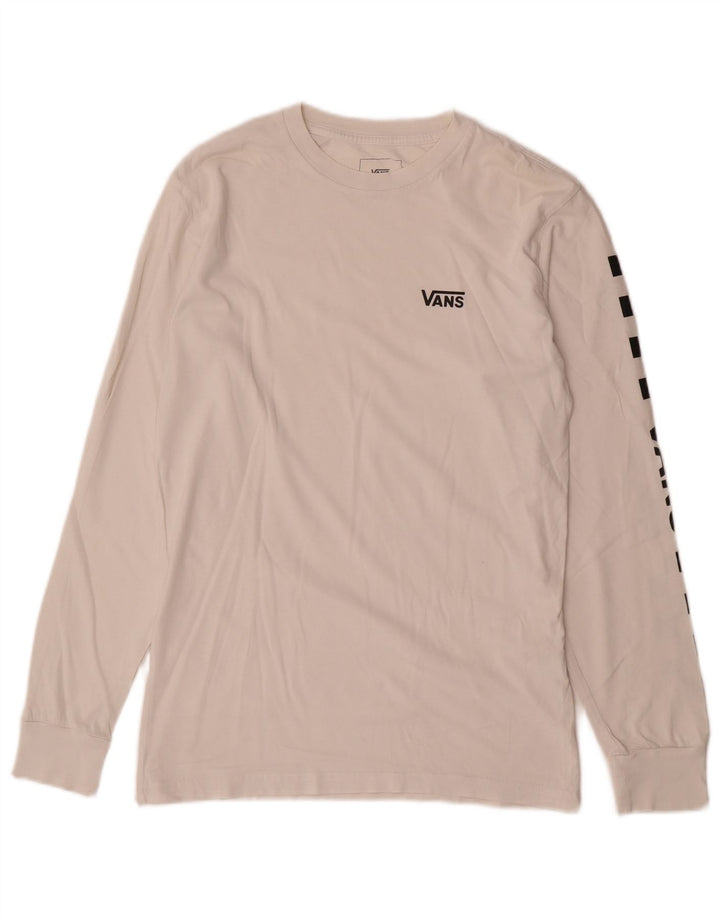 Top da uomo Vans con vestibilità classica, grafica, manica lunga, piccolo, cotone bianco