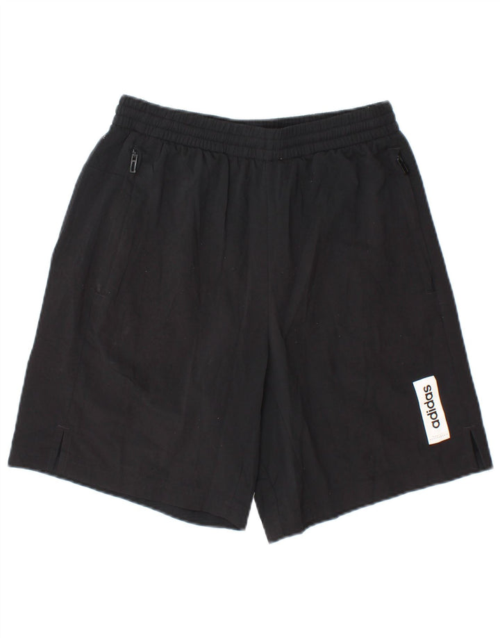 Pantaloncini sportivi Adidas da uomo piccoli in poliestere nero
