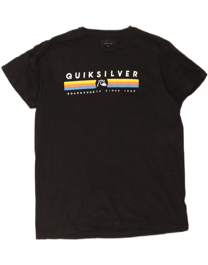 T-shirt grafica da uomo Quiksilver Top in cotone nero medio