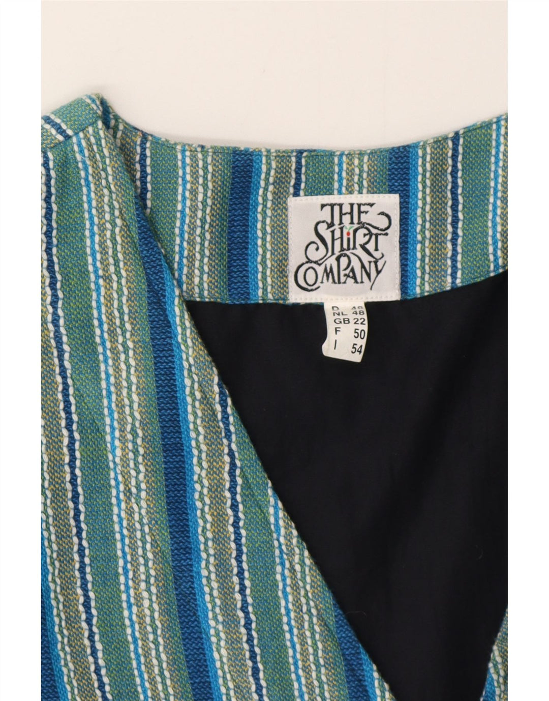 THE SHIRT COMPANY Gilet da donna UK 22 3XL Blu a righe