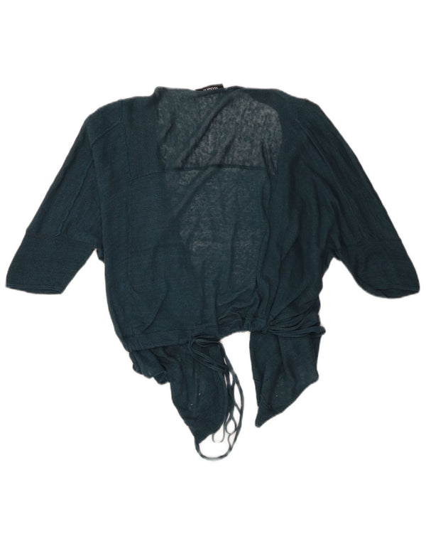 Max & Co. Top cardigan corto con maniche a 3/4 da donna UK 16 grande blu