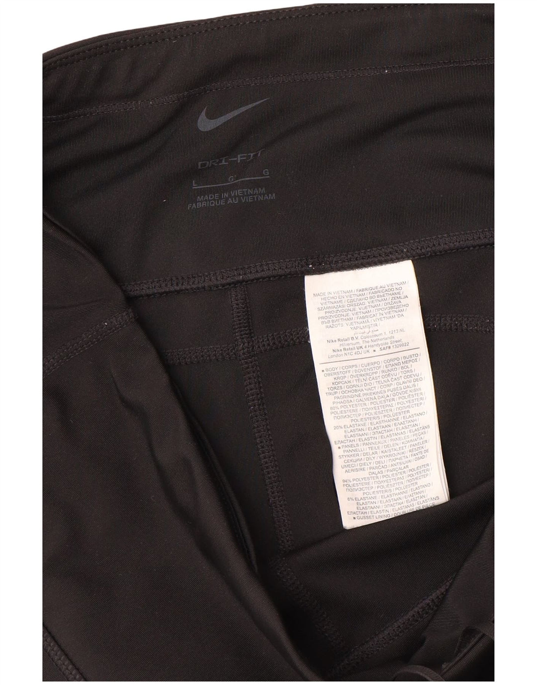 Leggings grafici da donna Nike UK 14 grande poliestere nero