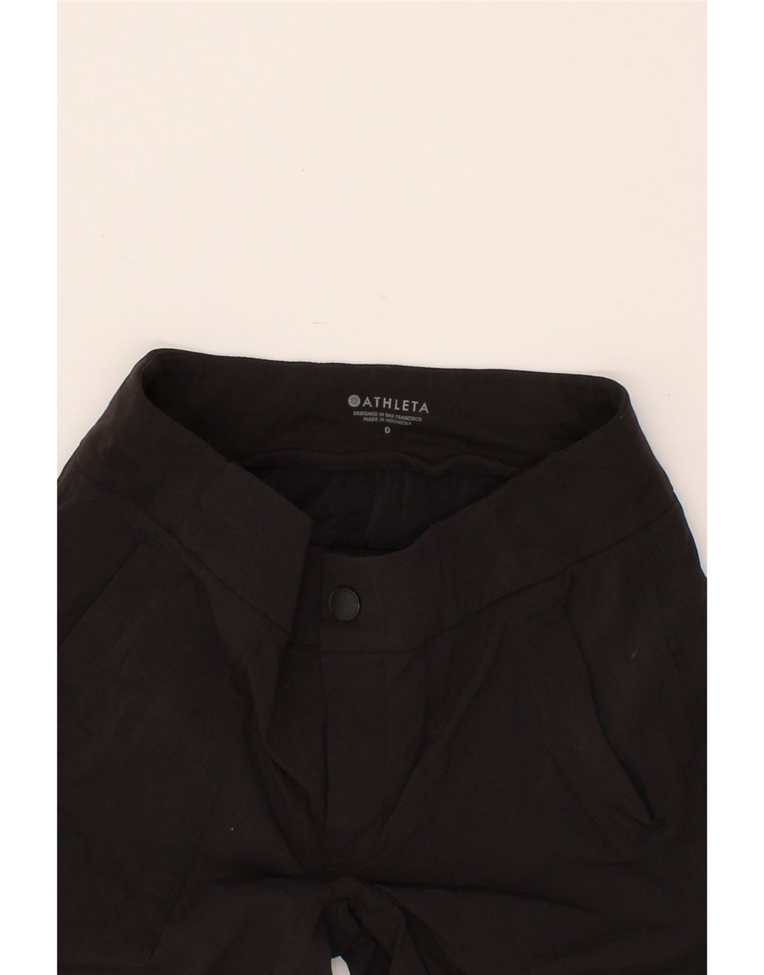 ATHLETA Womens Chino Shorts US 0 XS W25  Black Nylon Vintage Athleta and Second-Hand Athleta from Messina Hembry 