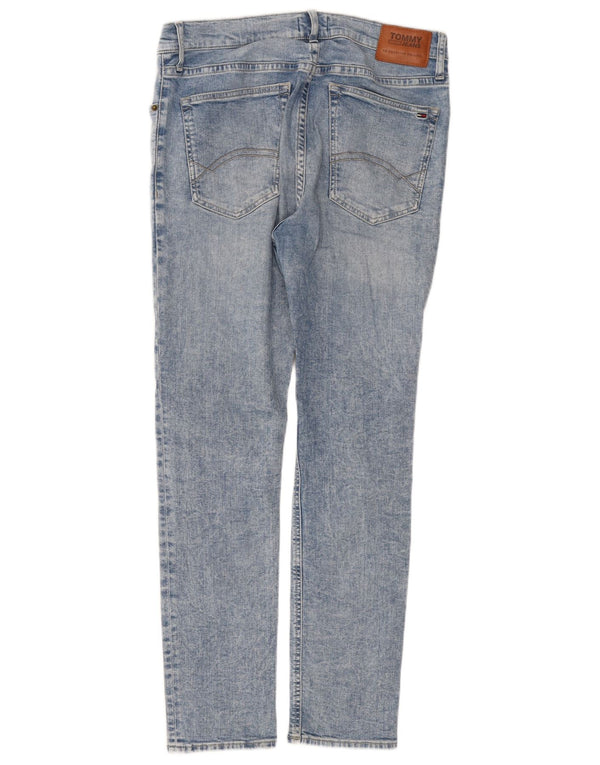 TOMMY JEANS Jeans skinny da uomo lavaggio acido W34 L32 cotone blu